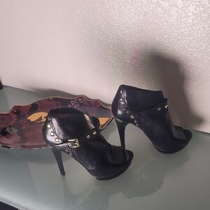 Michael Kors Collection Black Heels with Gold Studs
